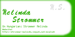 melinda strommer business card
